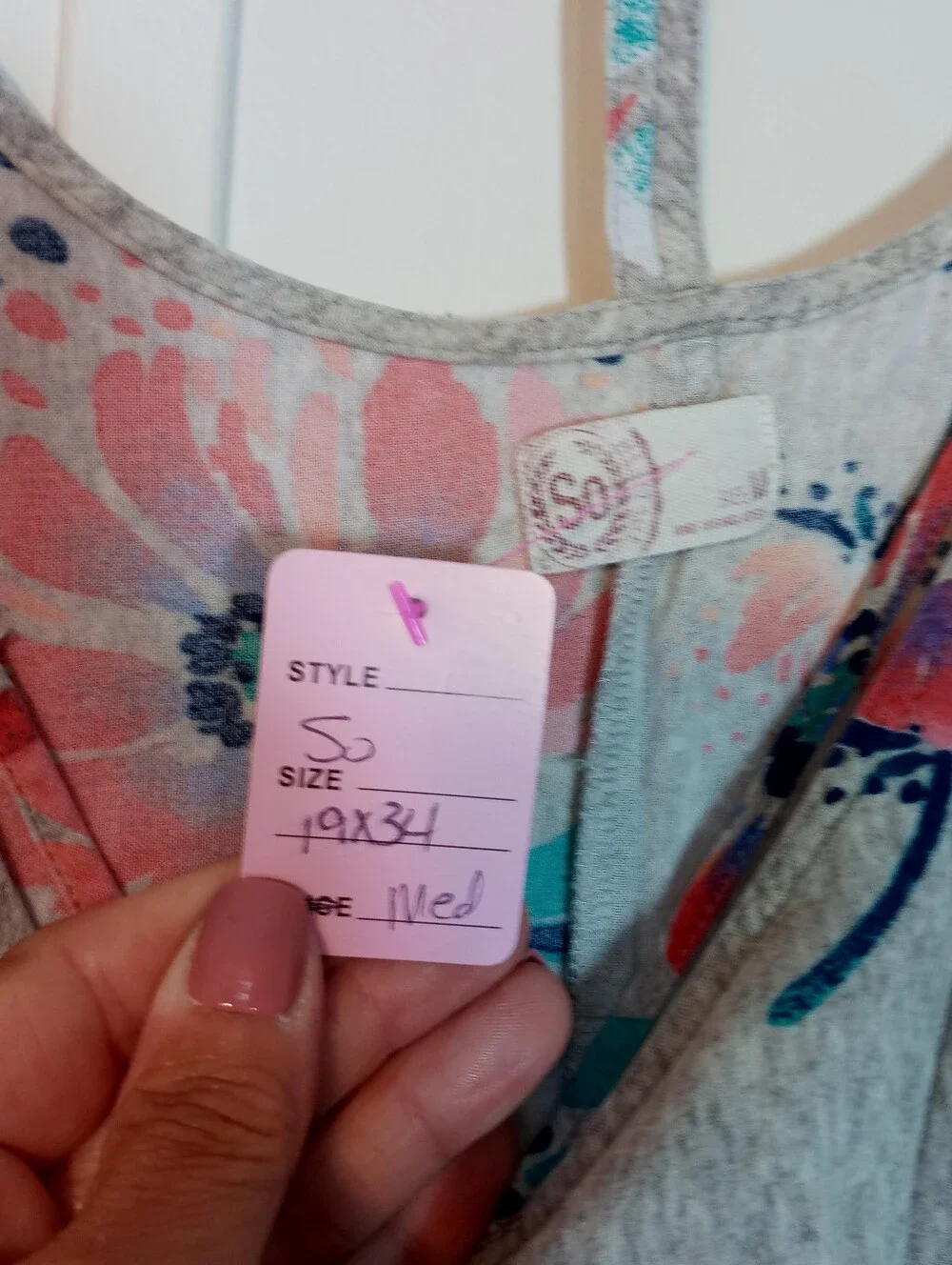 Sexy SO Size Medium strappy Grey Boho Style Nightgown